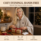 Cozy evenings, hands free: wrapping presents in the Snugloo heated blanket
